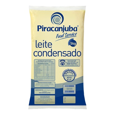 LEITE CONDENSADO SEMIDESNATADO FOOD SERVICE PIRACANJUBA 5 KG (CX 4 BAG)